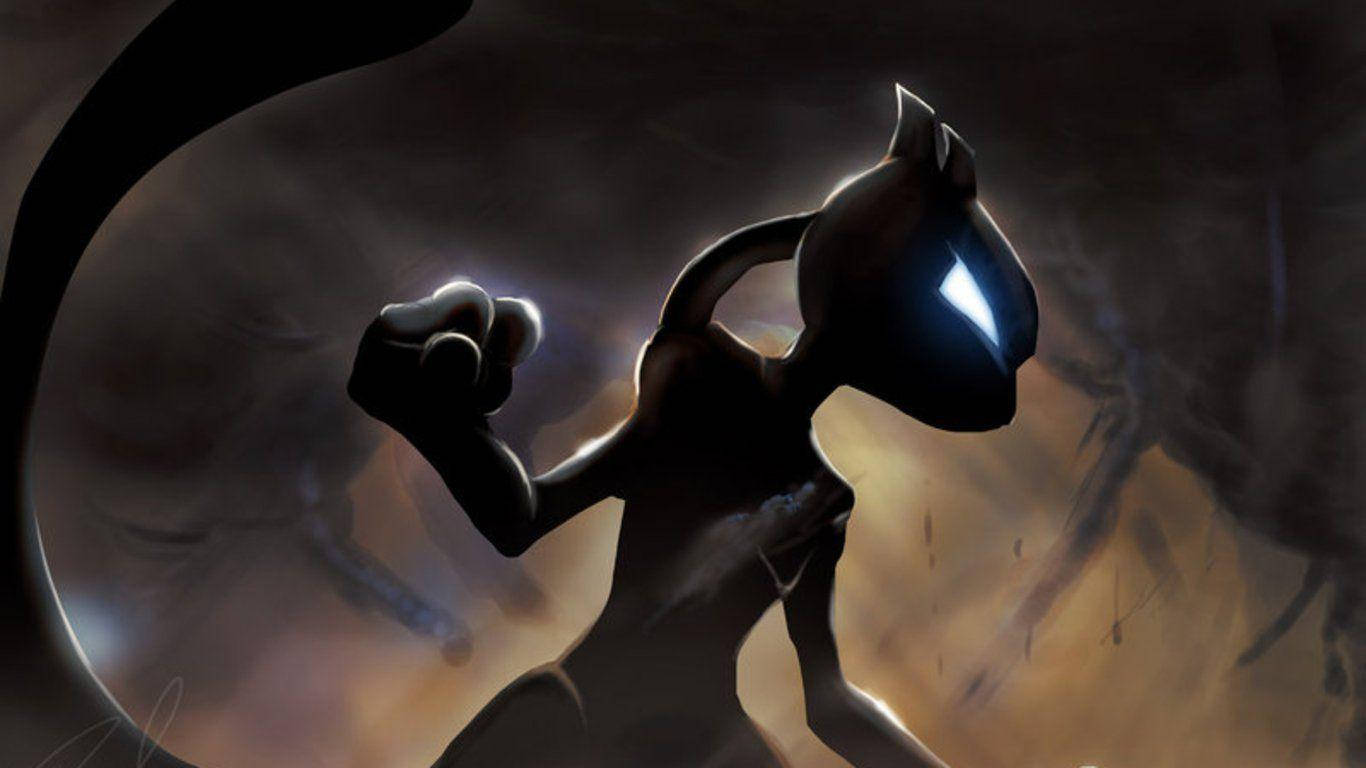 The Enigmatic Shiny Mewtwo Showcasing Majestic Power Background