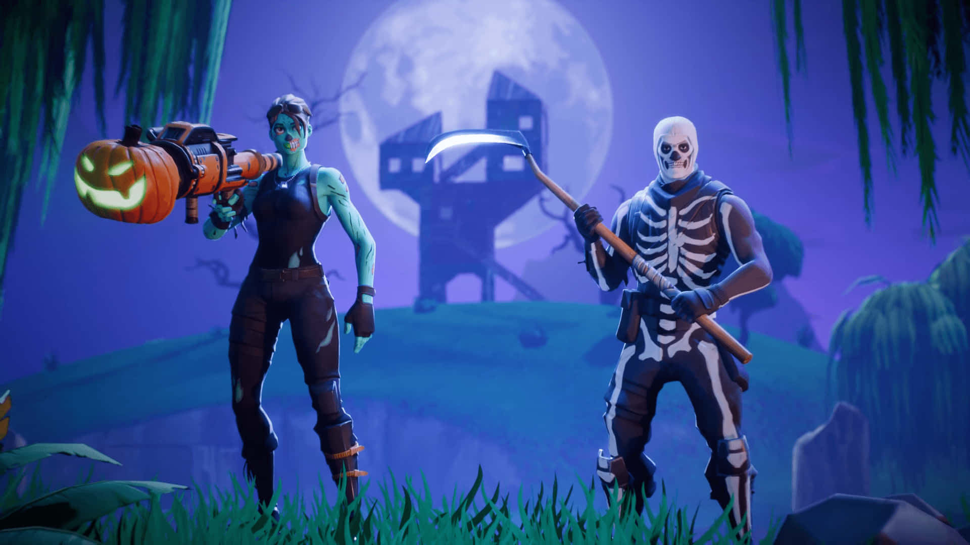 The Epic Purple Skull Trooper Background