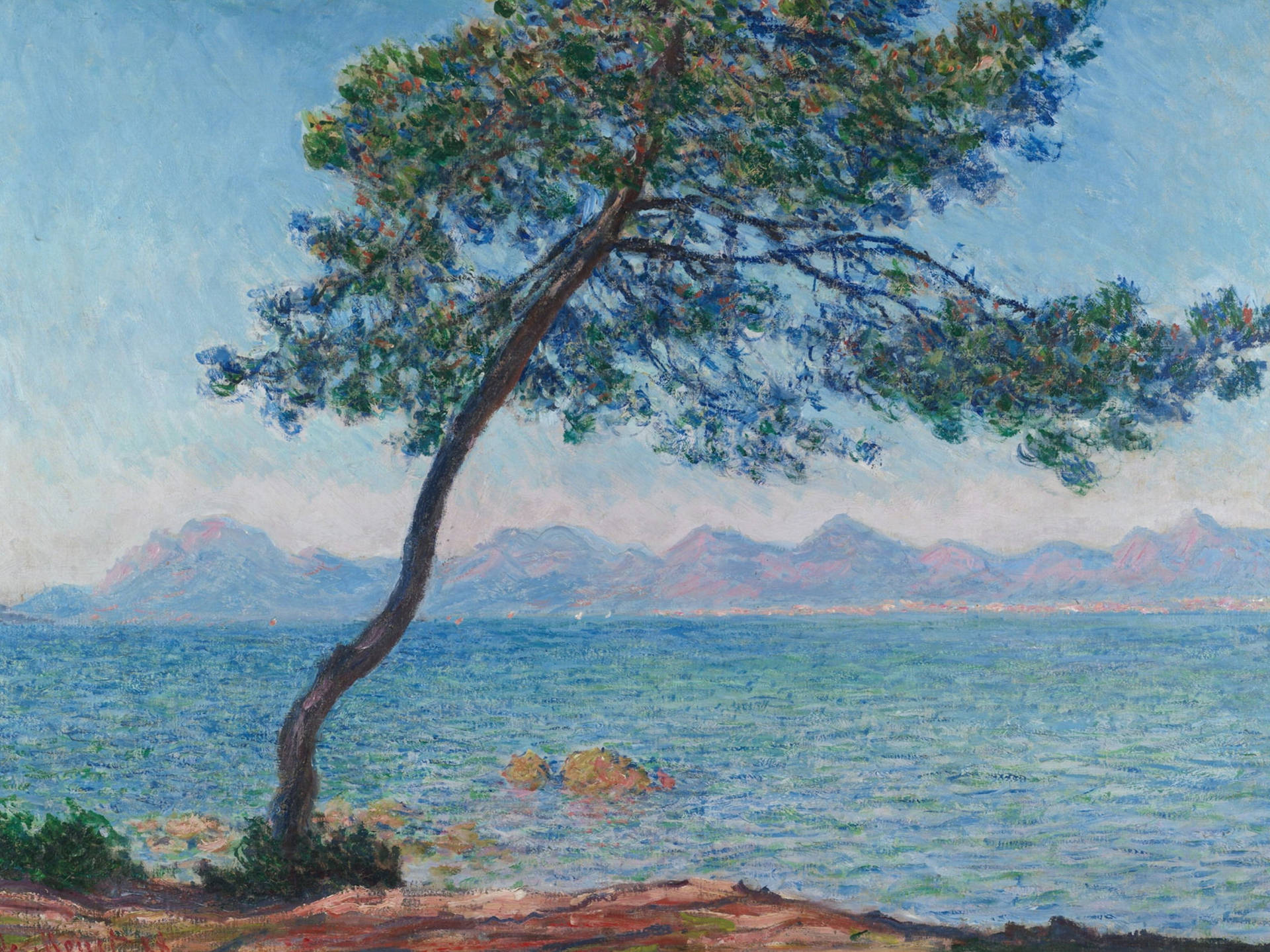 The Esterel Mountains By Claude Monet Background
