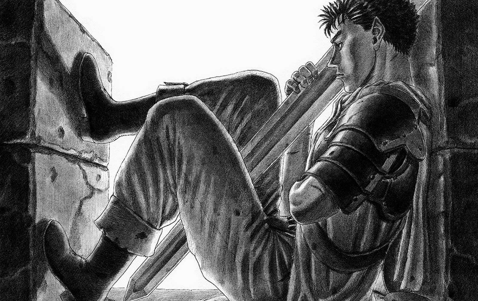“the Ever-so Powerful Griffith And Guts From Berserk Manga” Background