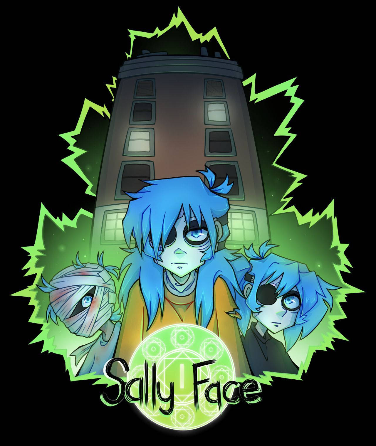 The Evolution Of Sally Face - From Child To Teenager To Adult Background