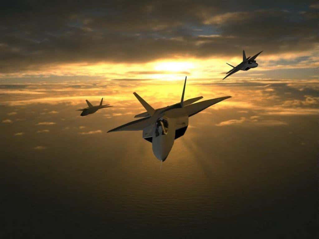 The F-22 Raptor, America's Most Advanced Fighter Jet. Background
