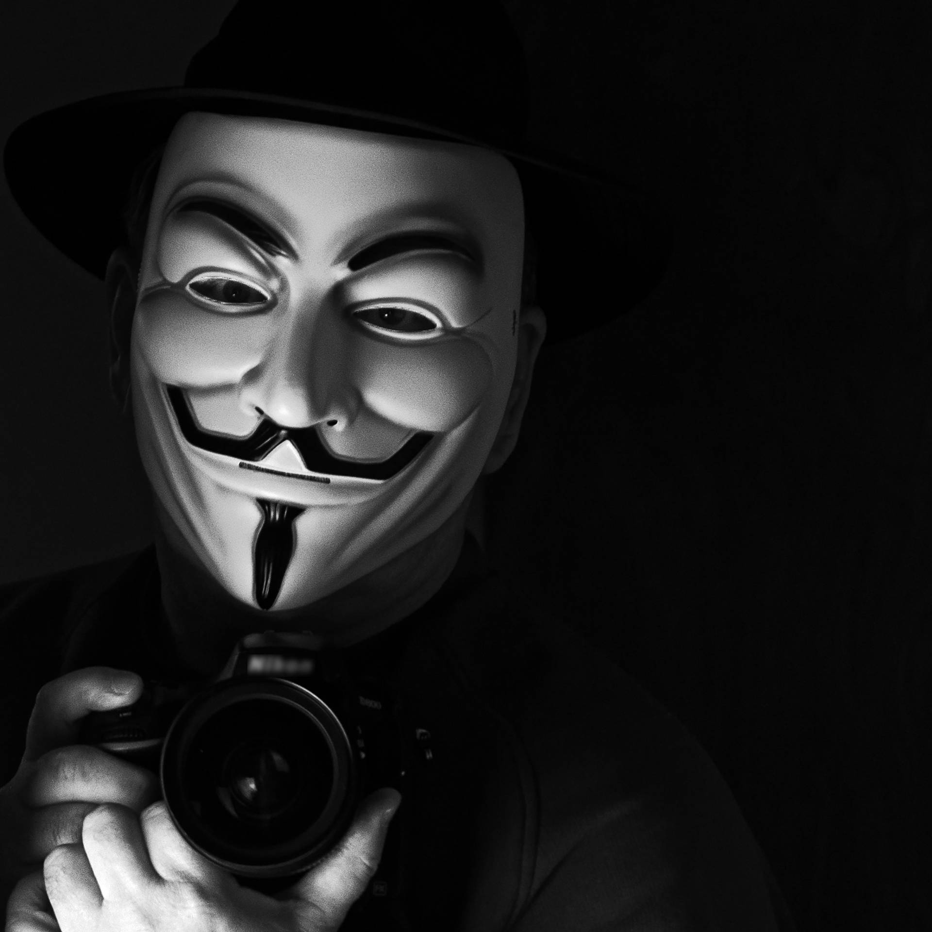 The Face Behind Anonymous Background
