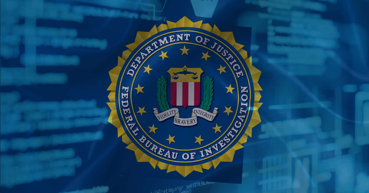 The Fbi Logo Is Shown On A Blue Background Background