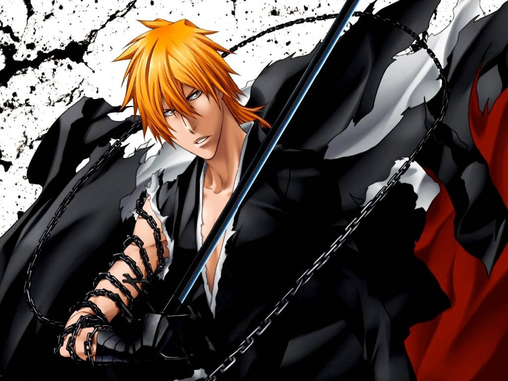 The Fierce Courageous Warrior Ichigo Takes His Hollow Form To Fight Injustice. Background