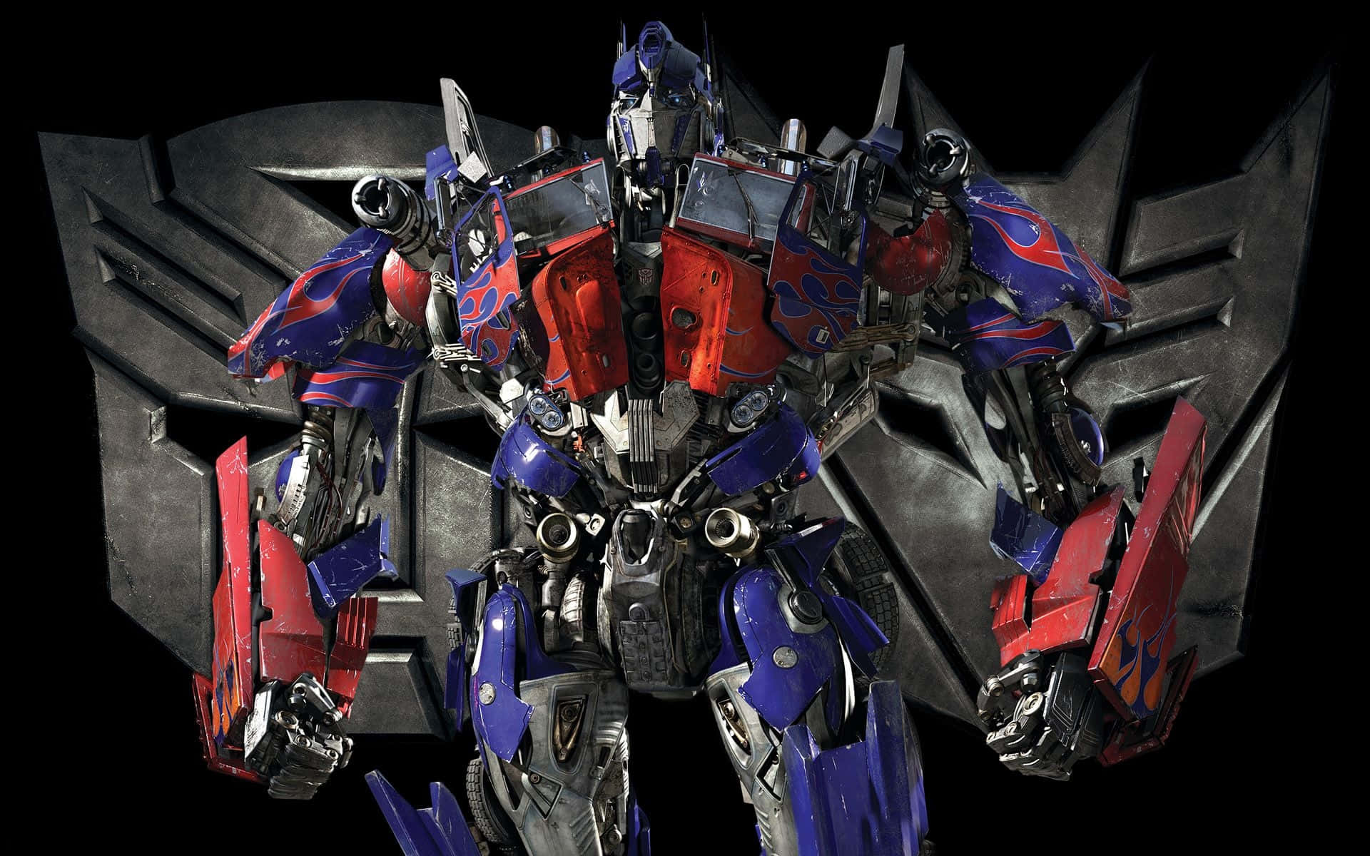 The Fierce Face Of Optimus Prime Background