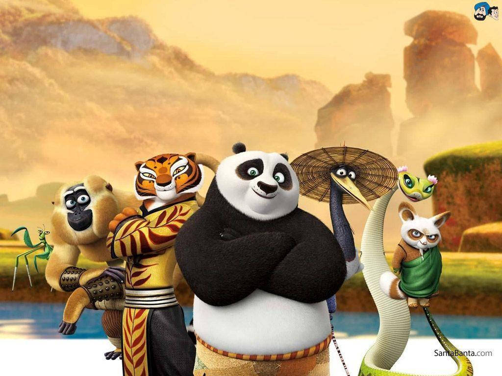 The Fierce Warrior Panda And His Comrades Background