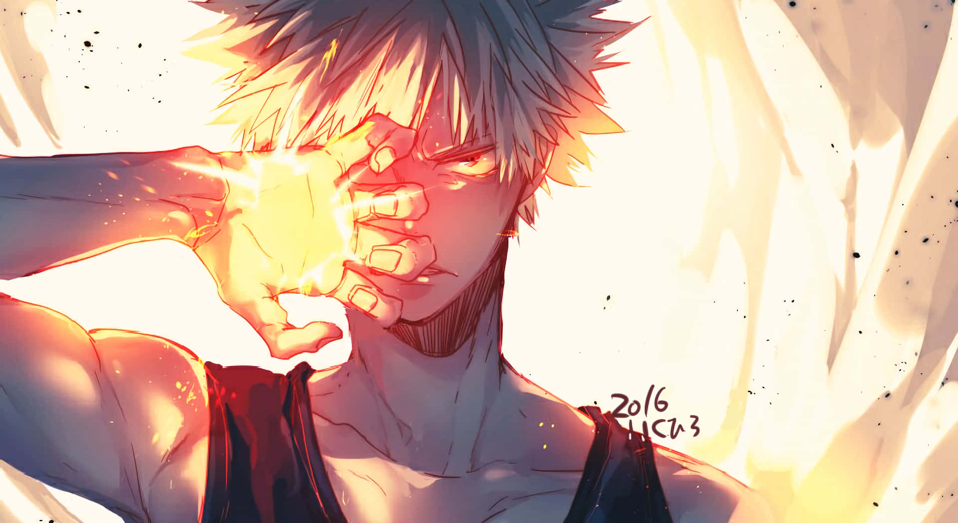 The Fiery Bakugo From My Hero Academia Background