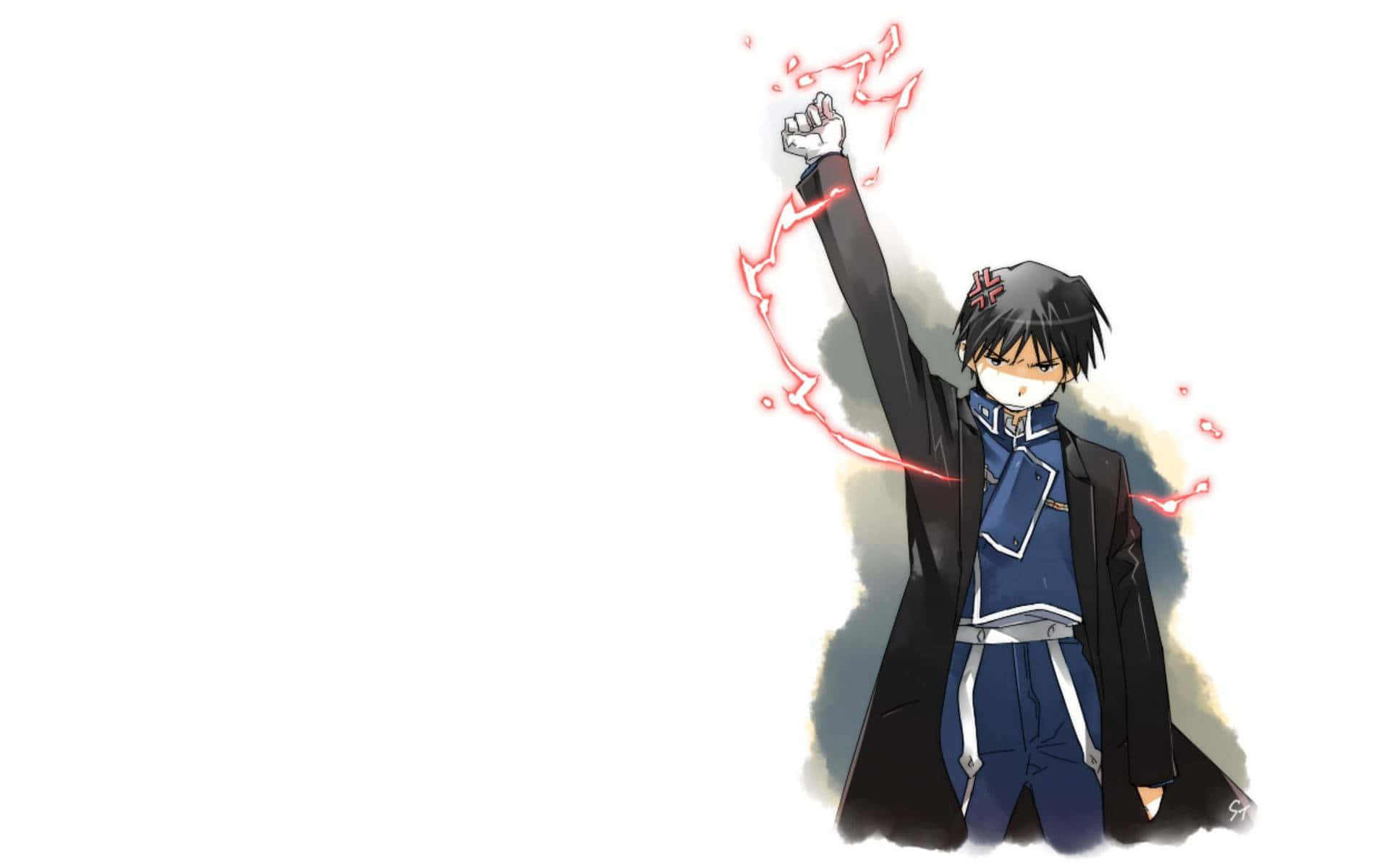 The Fiery Leader: Roy Mustang In Action Background