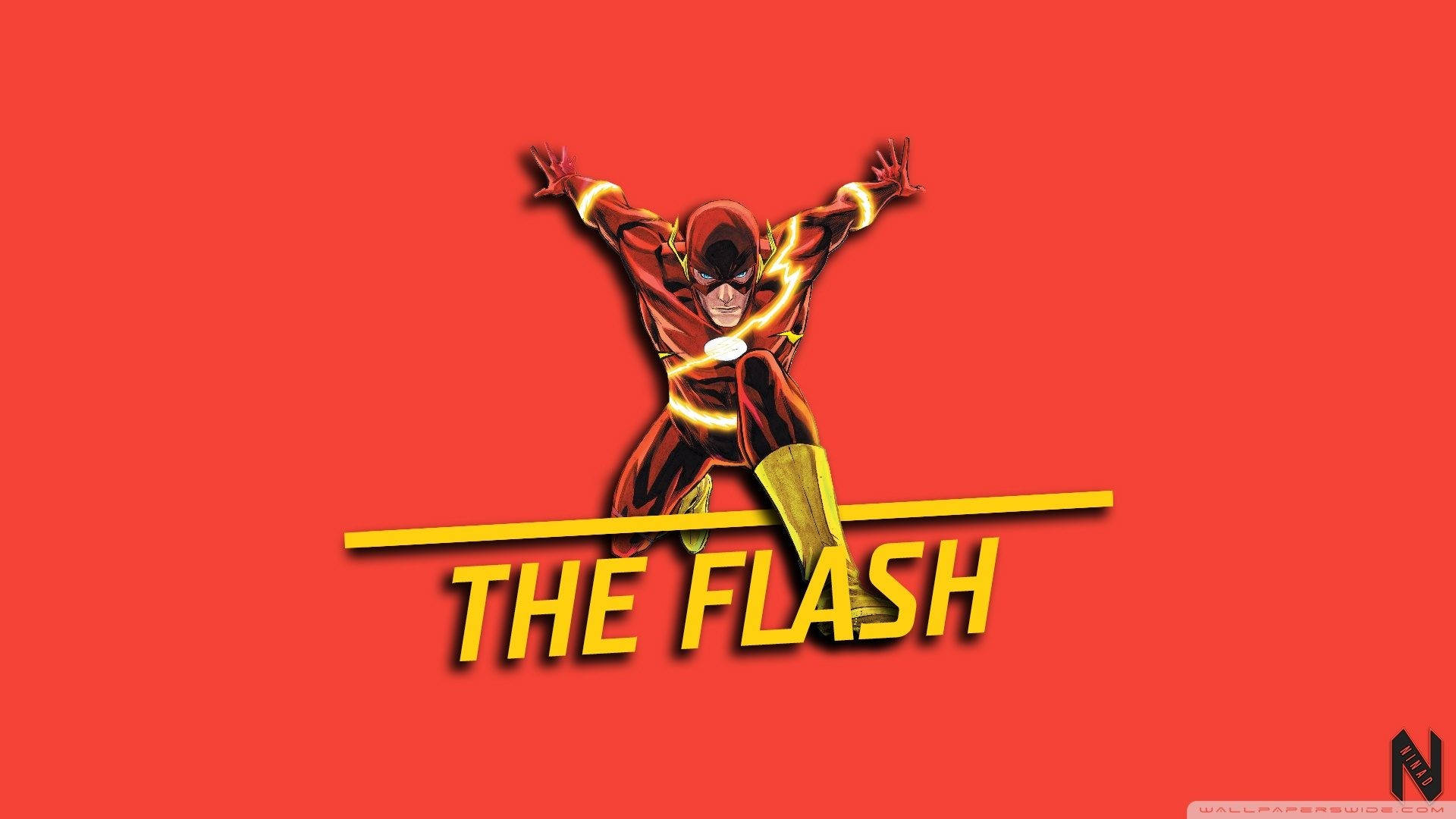 The Flash 4k Pose With Text Background