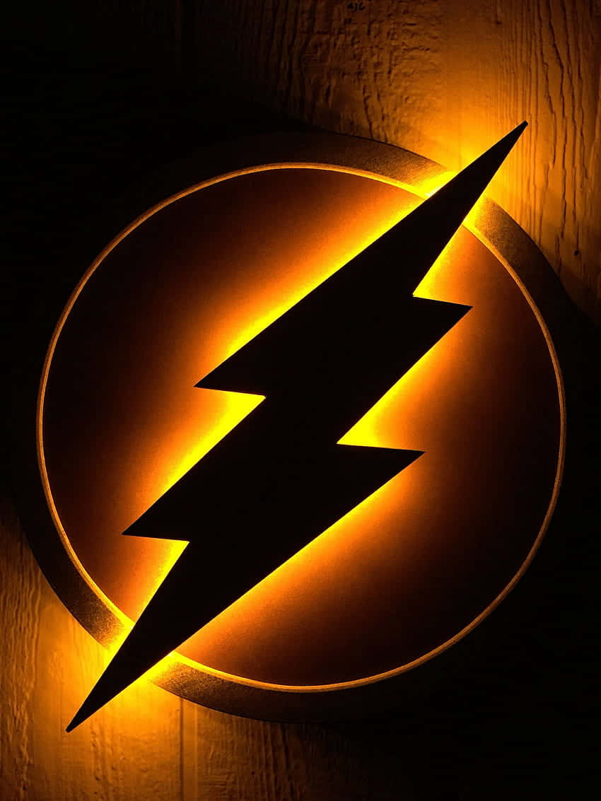 The Flash Logo Illuminated Wall Art Background