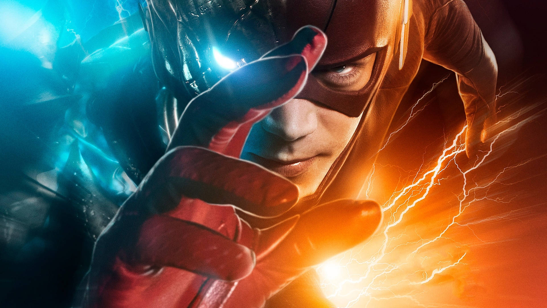 The Flash Movie Grant Gustin Closeup Background