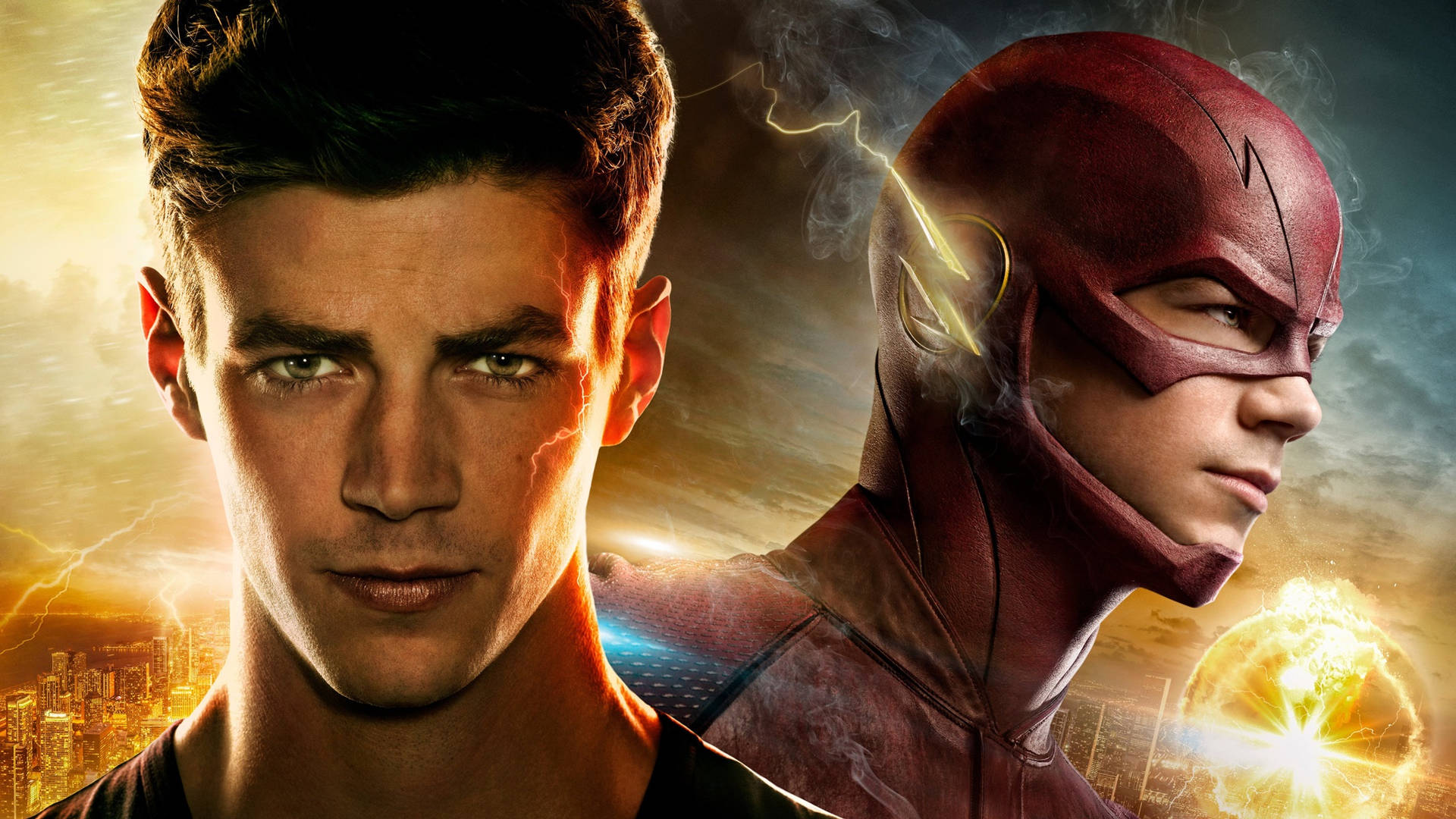 The Flash Movie Grant Gustin Split Screen Background