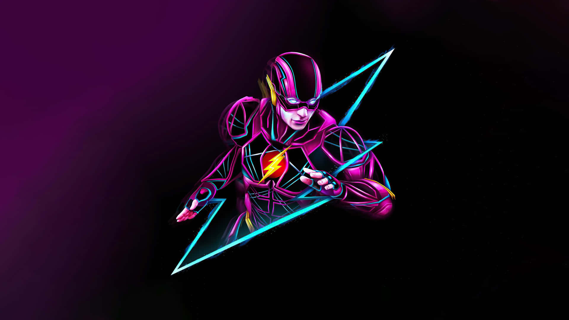 The Flash Neon Fanart Ultrawide 4k