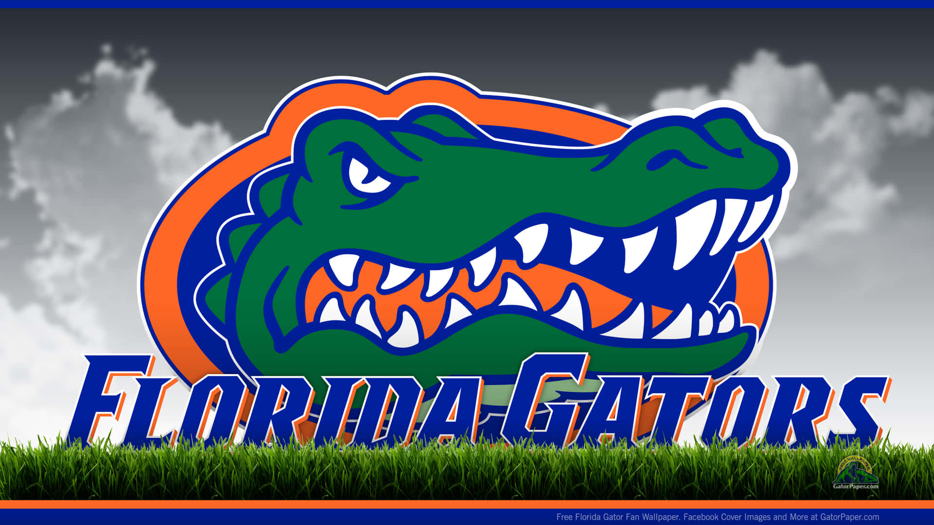 The Florida Gators Logo Is Shown In The Grass Background