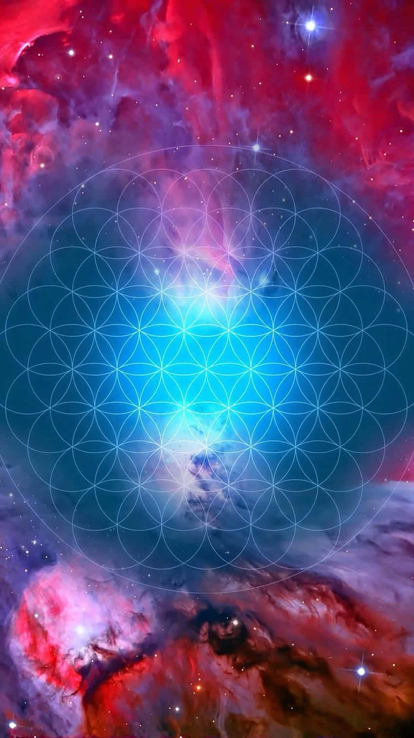 The Flower Of Life In Space Background