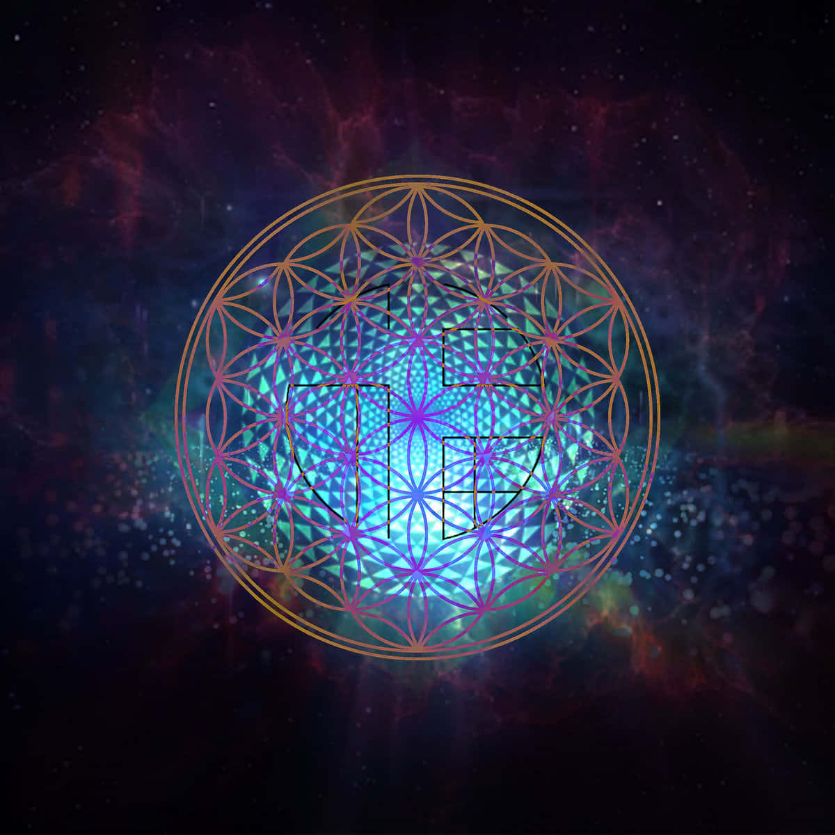 The Flower Of Life Symbol Celebrates Balance And Oneness Background