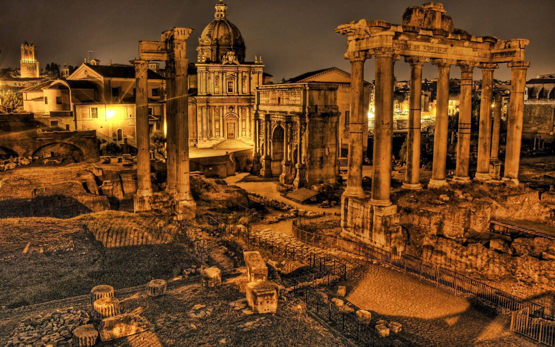 The Forum Of Caesar Italy Background