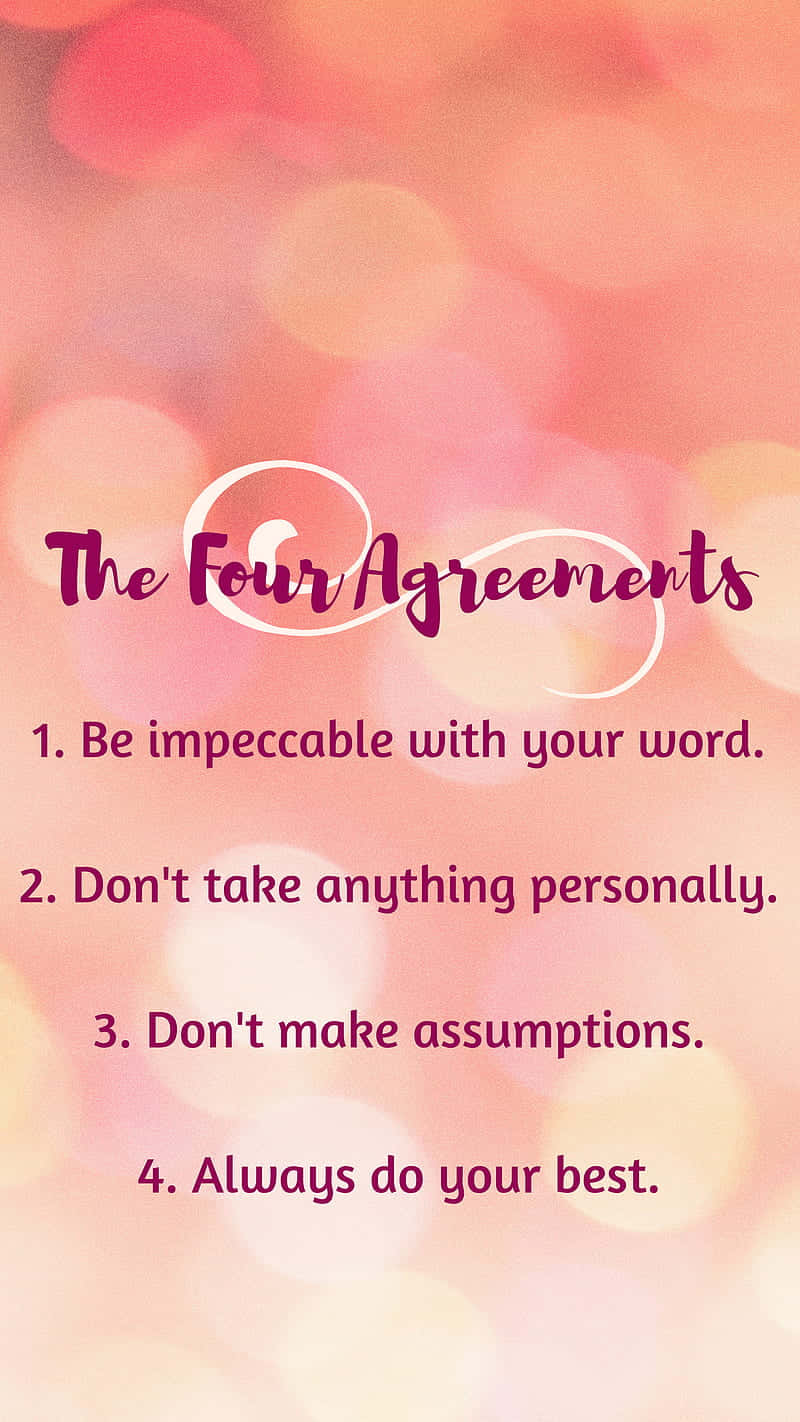The Four Agreements With An Impeccable Pink Background Background