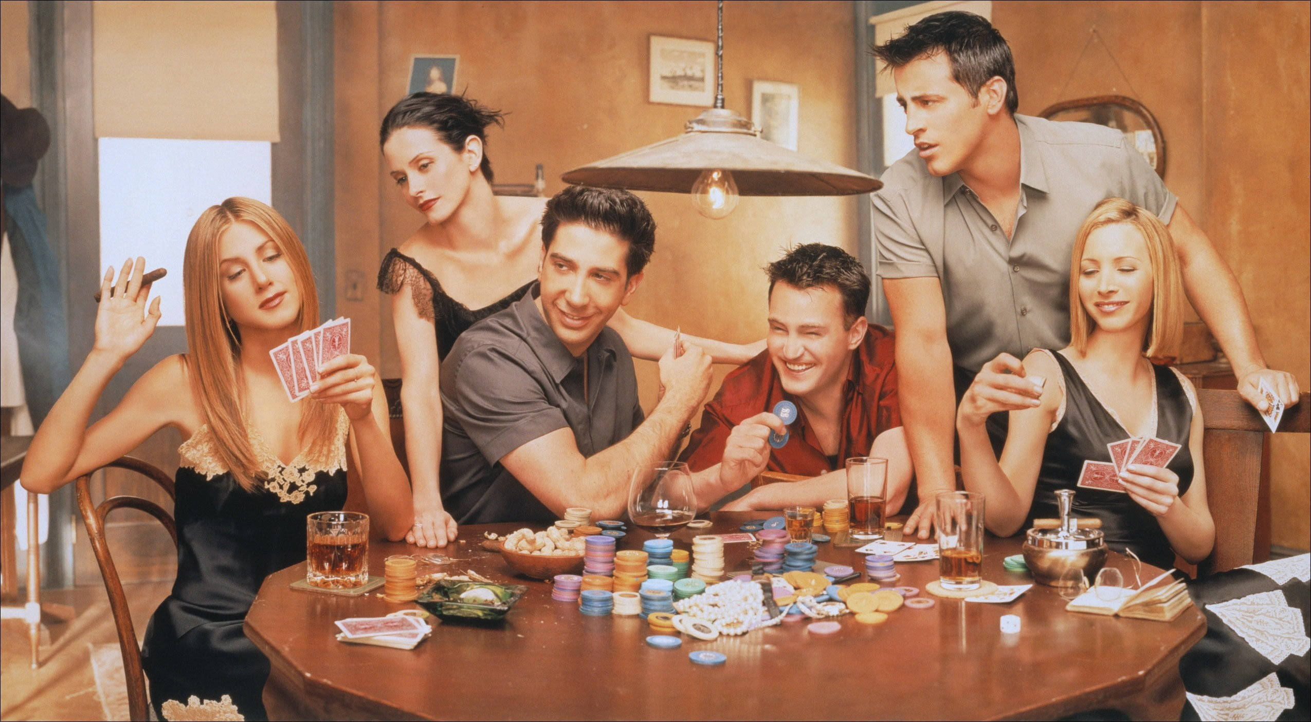 The Friends Play Poker Background