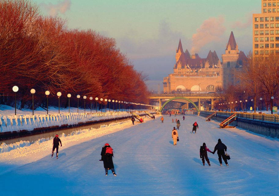 The Frozen Rideau Canal In Ottawa