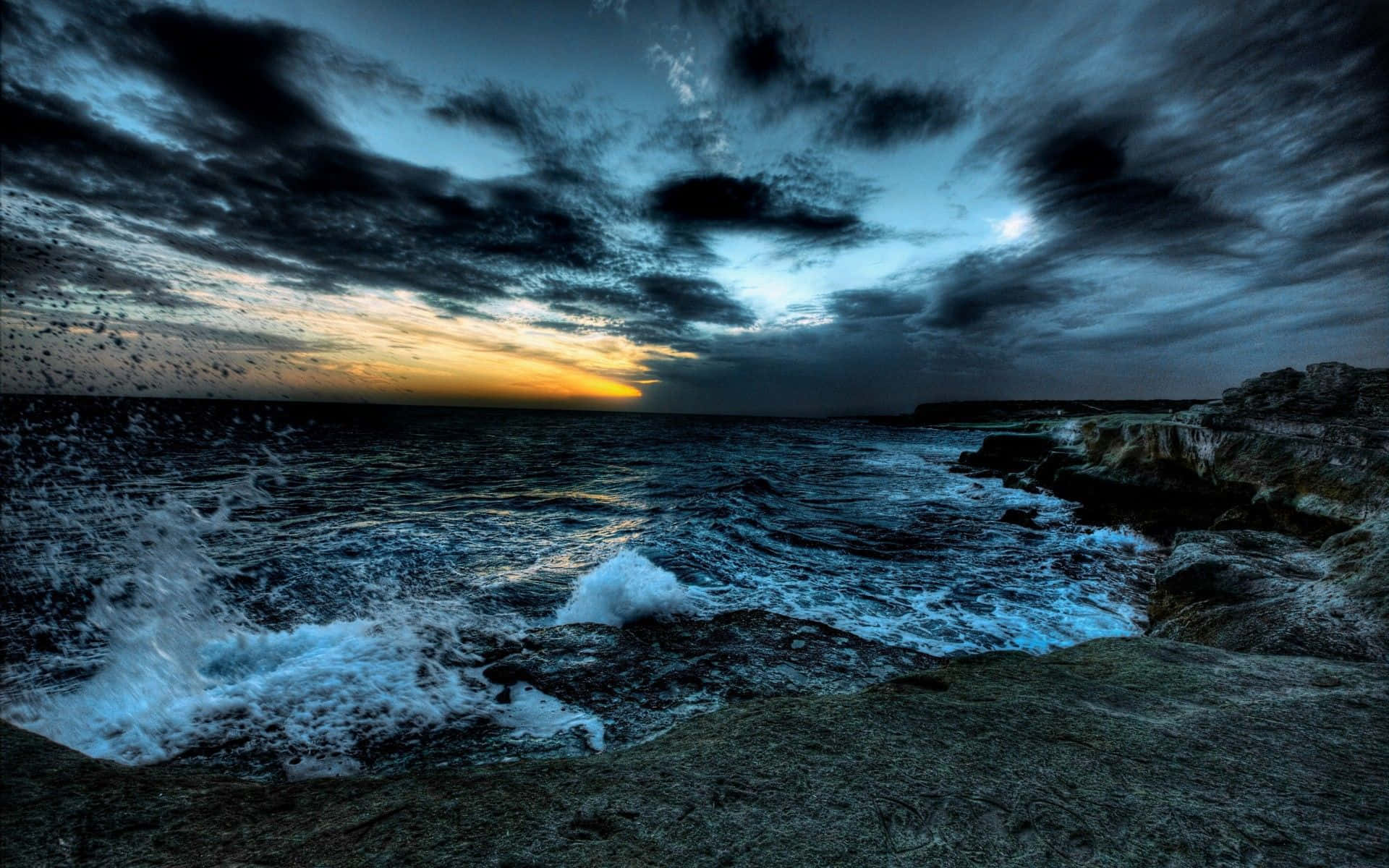 The Fury Of The Ocean Storm Background