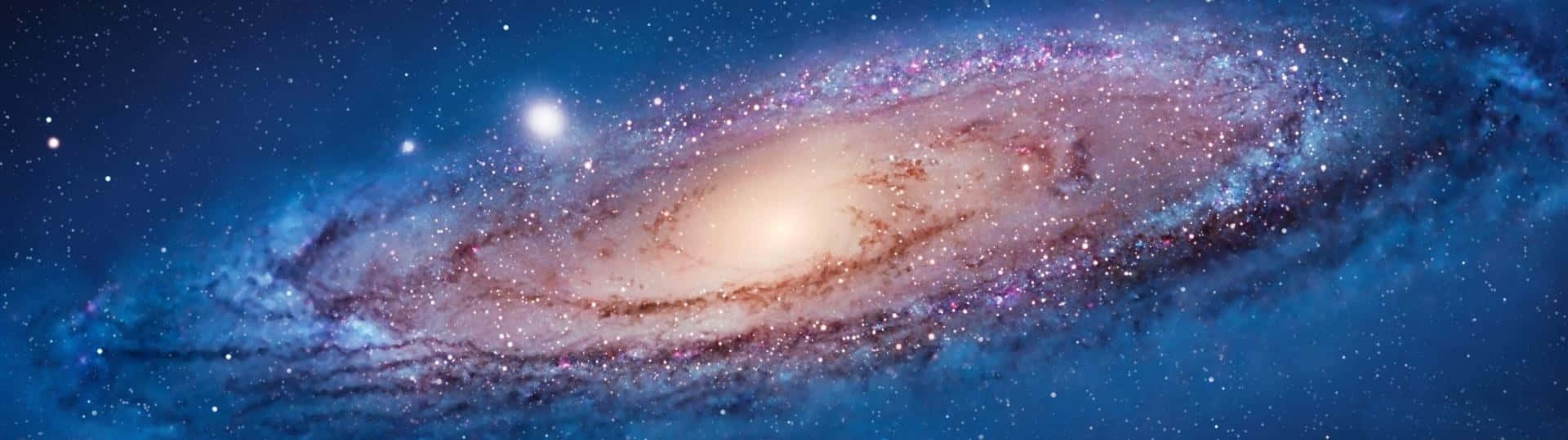 The Galaxy Is Shown In A Blue And Blue Color Background