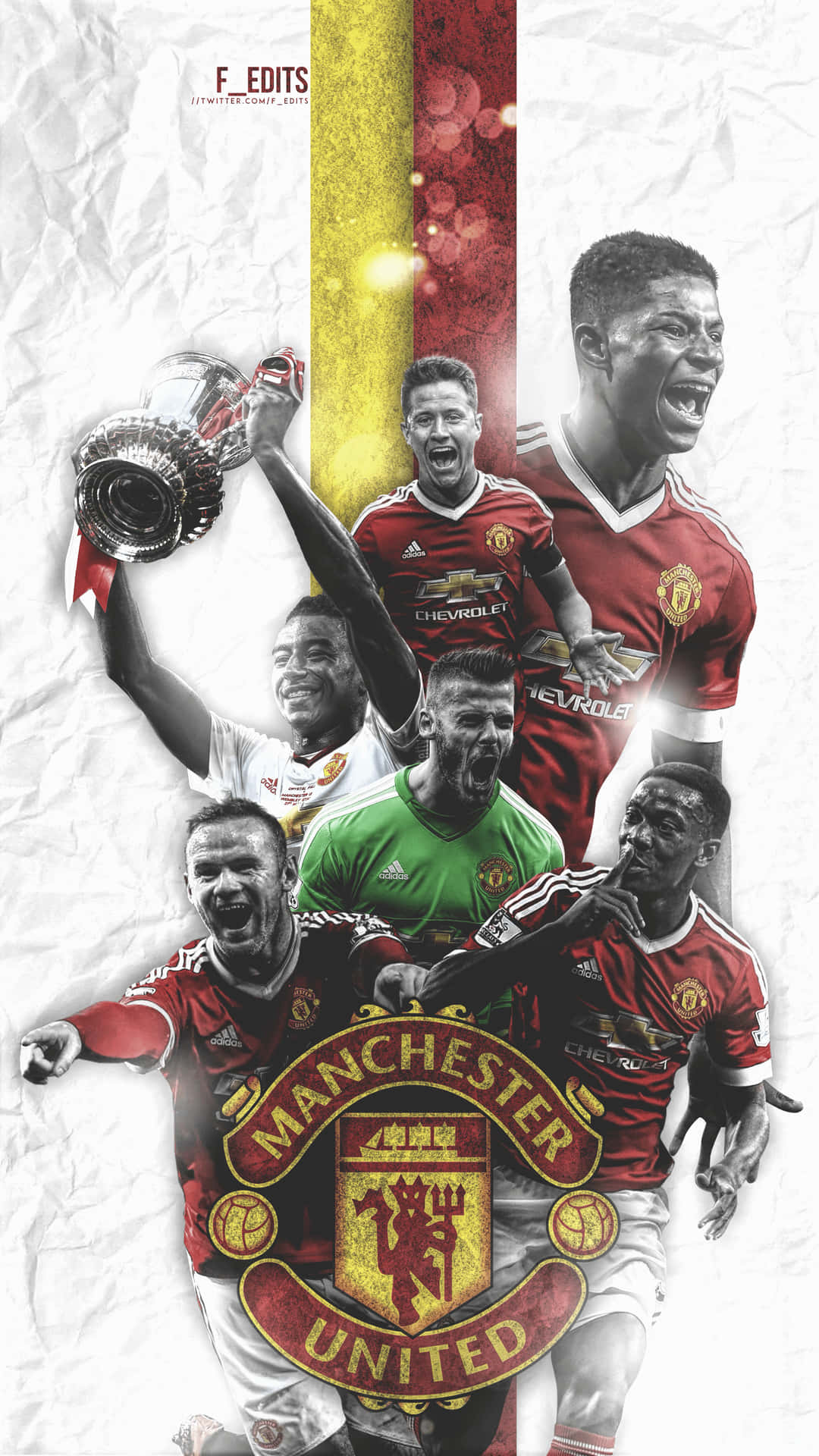 The Gallant Manchester United Team, Poised For Success. Background