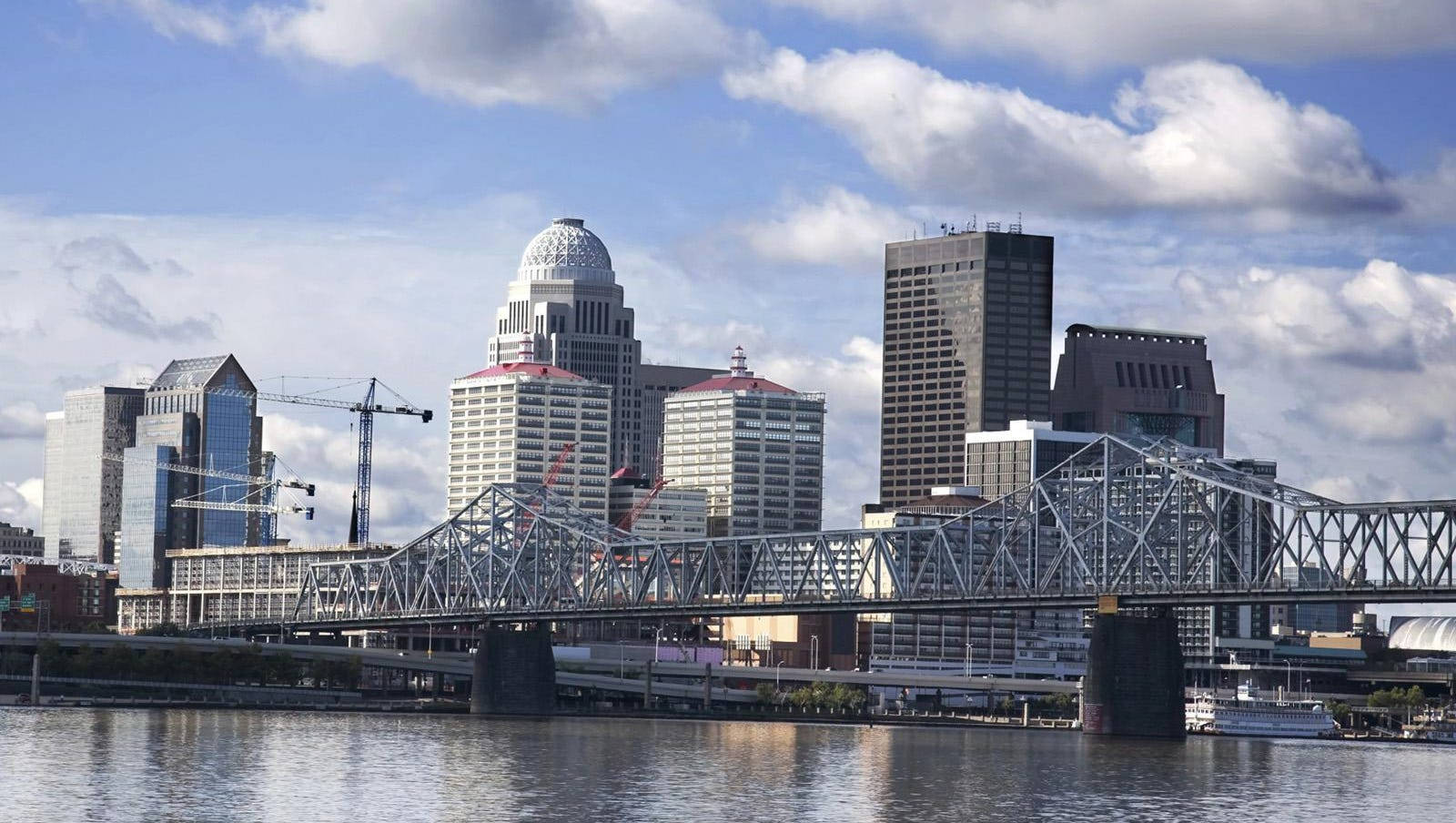 The George Rogers Clark Memorial Bridge In Louisville At Daytime Background