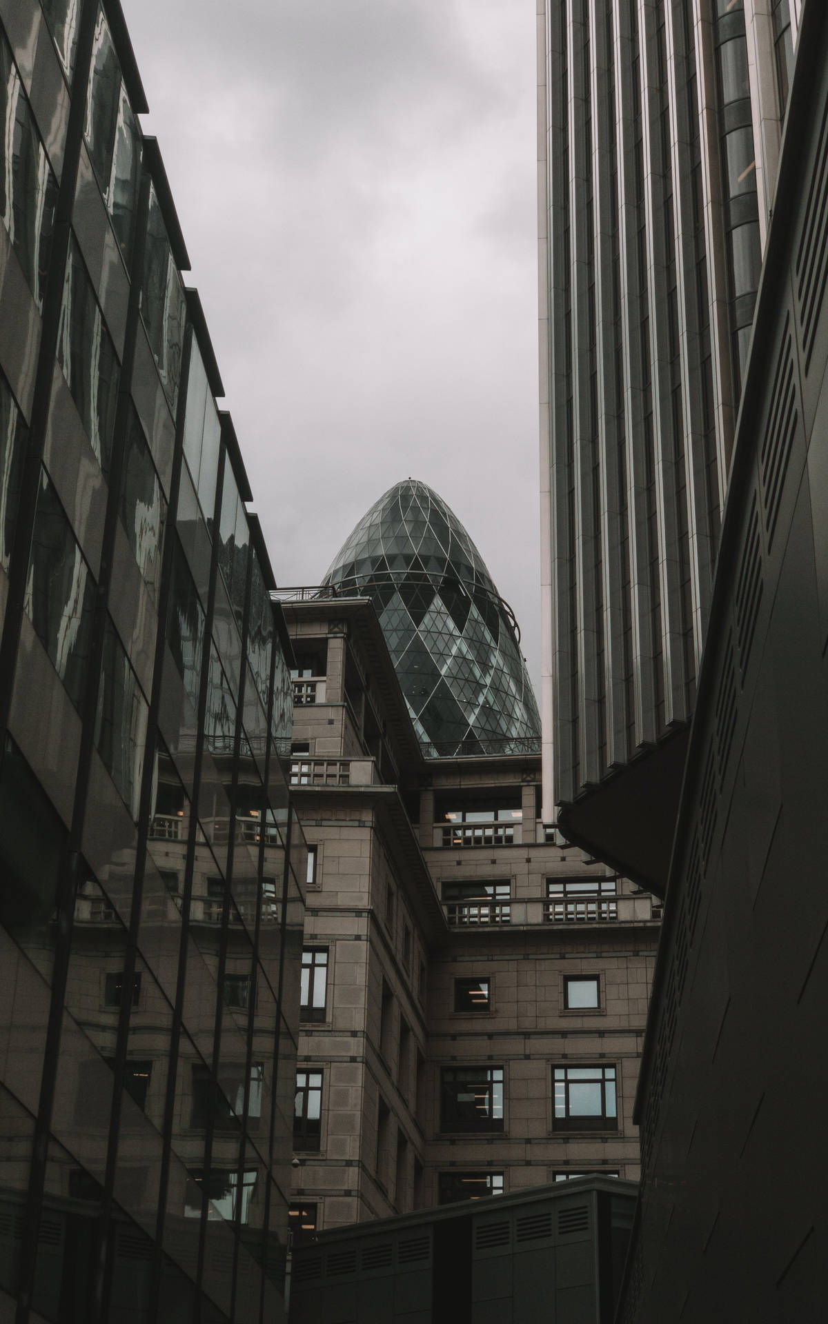 The Gherkin Amongst Buildings Background