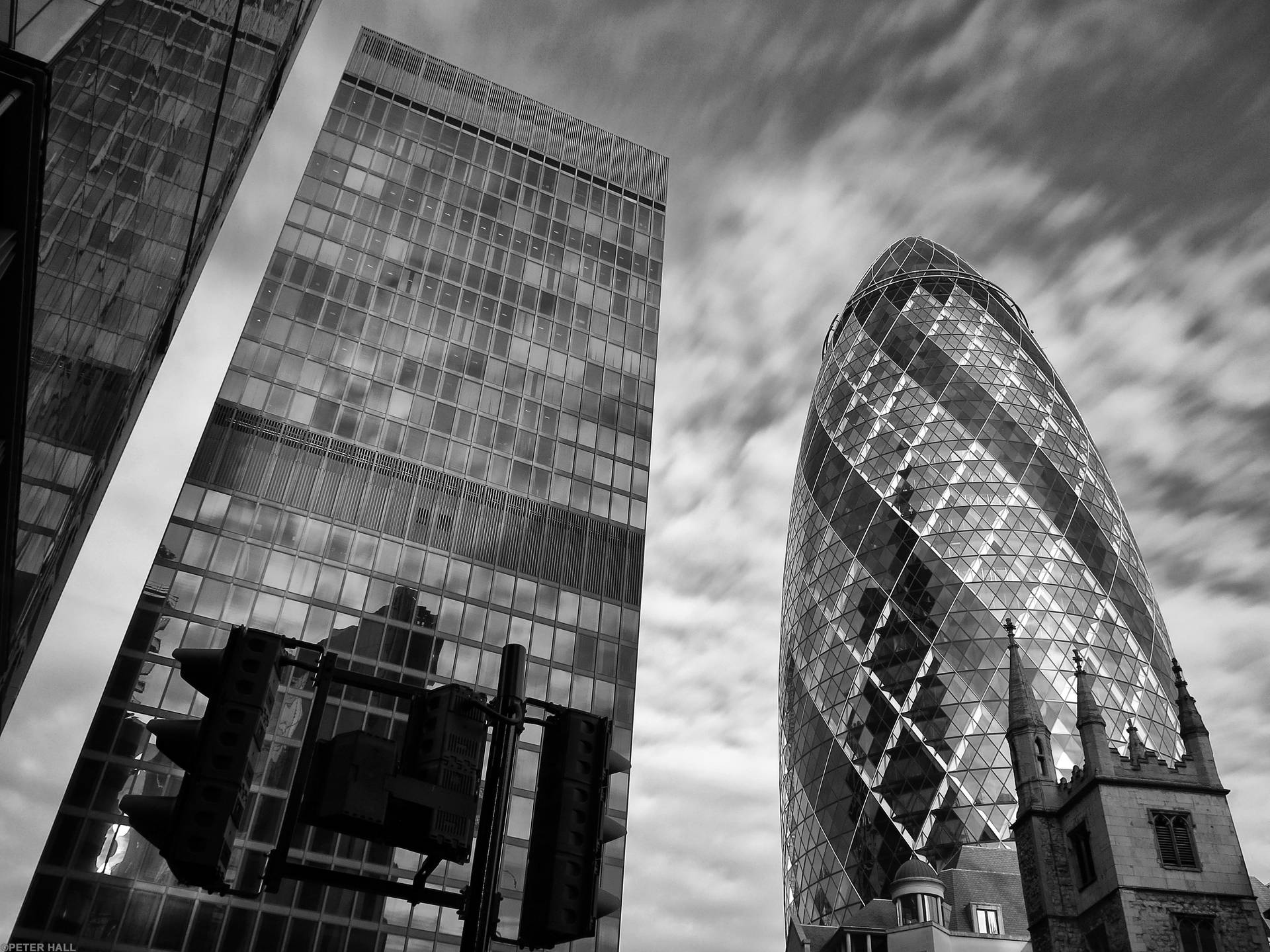 The Gherkin Black And White Photography Background