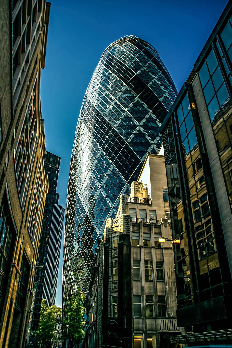 The Gherkin City View Background