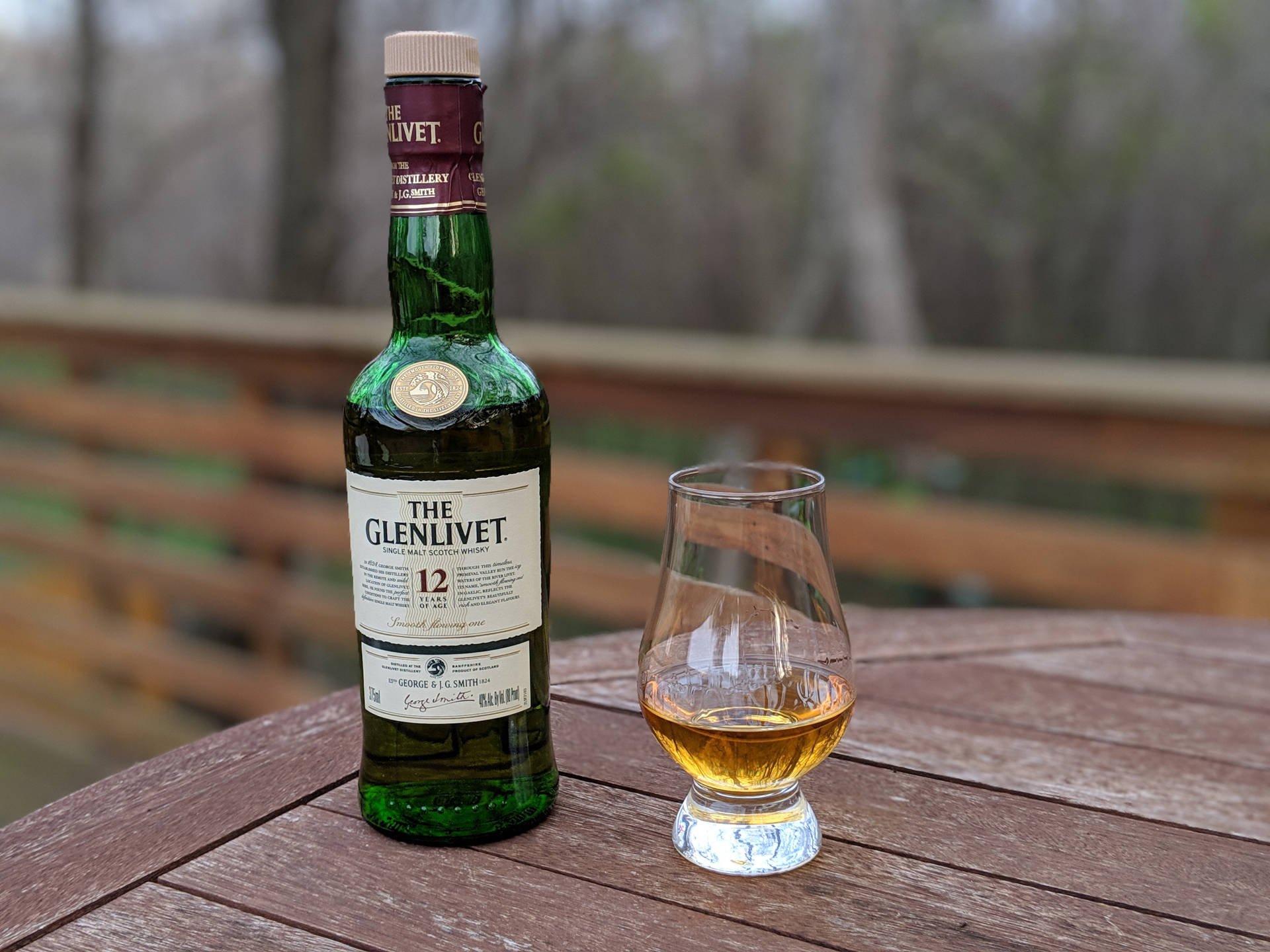 The Glenlivet 12 Year Old Glass Of Drink Background