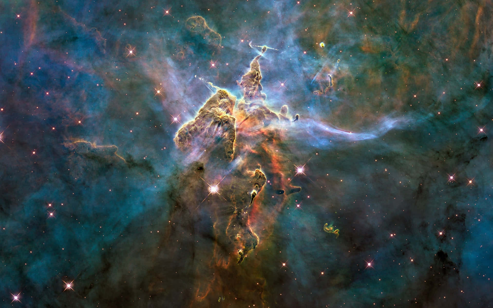 The Glistening Nebula Through The Hubble Telescope