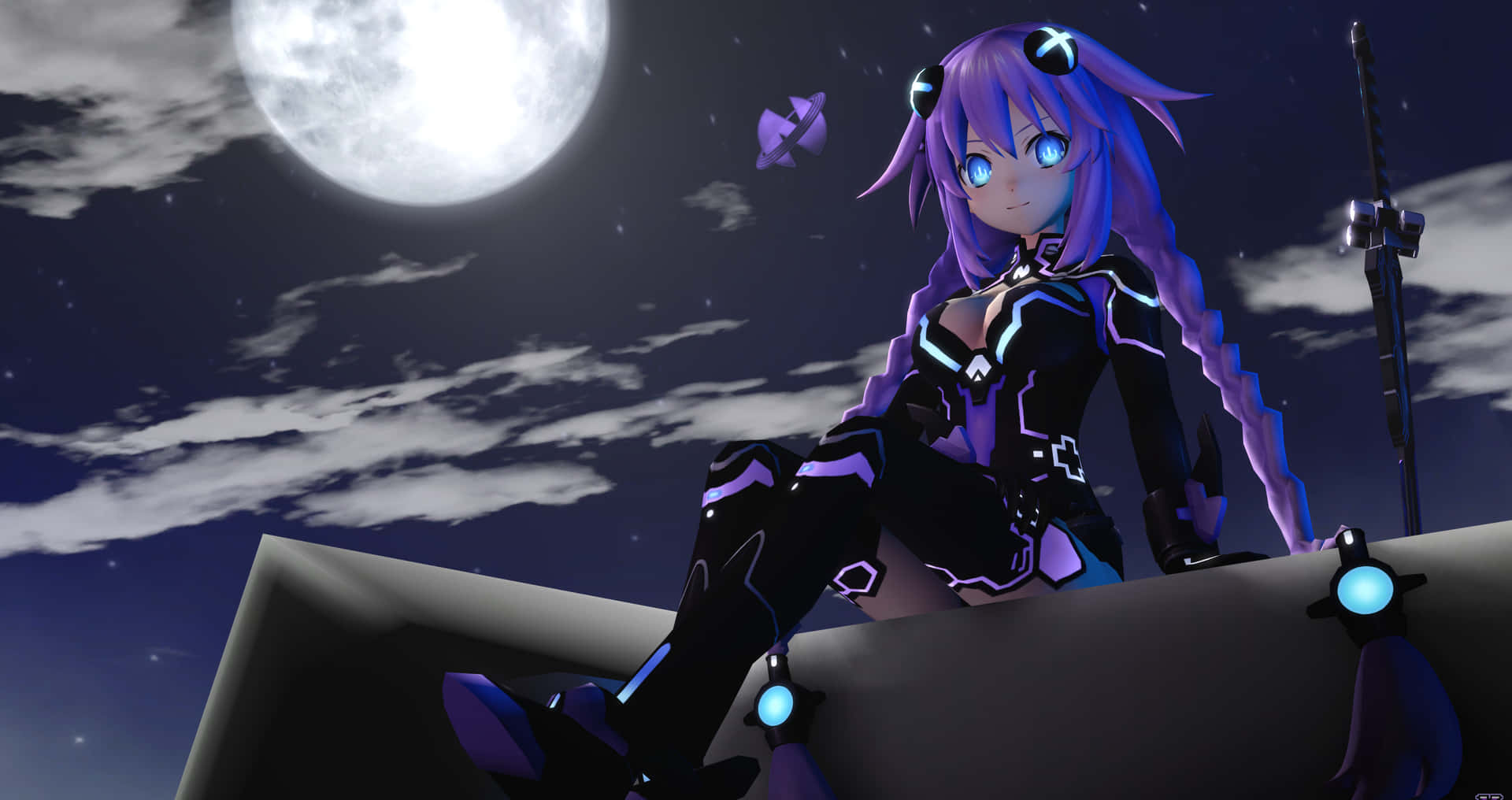 The Goddess Neptune From Hyperdimension Neptunia Background