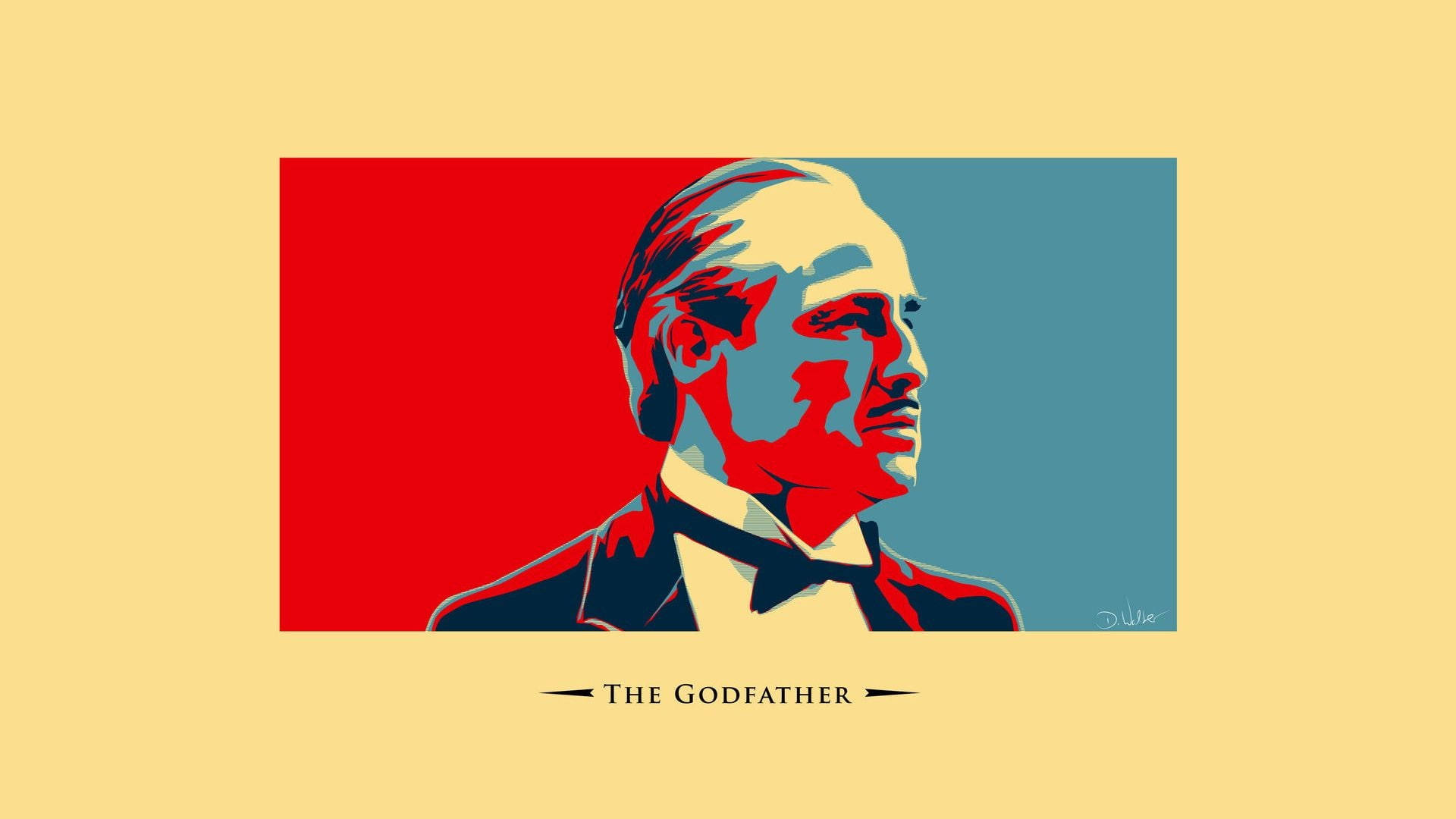 The Godfather Red And Blue Portrait