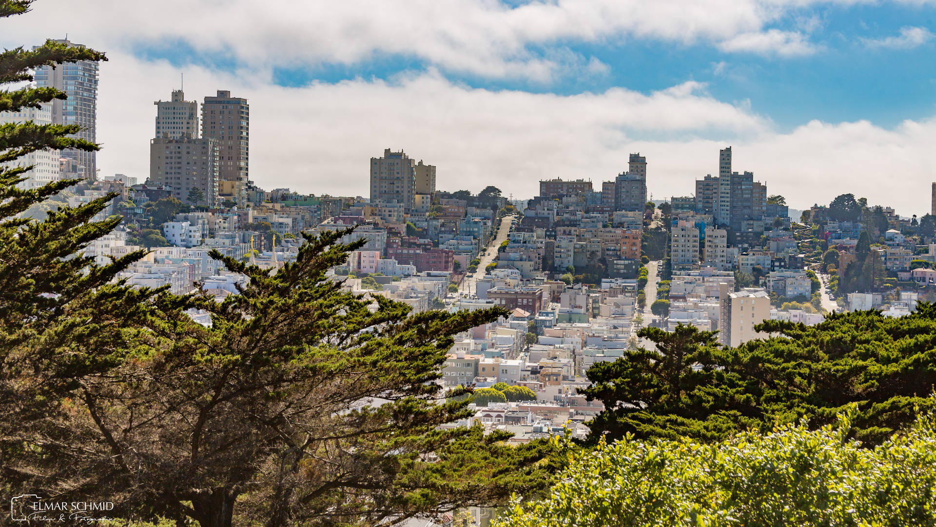 The Golden City Of San Francisco From Coit Tower Background