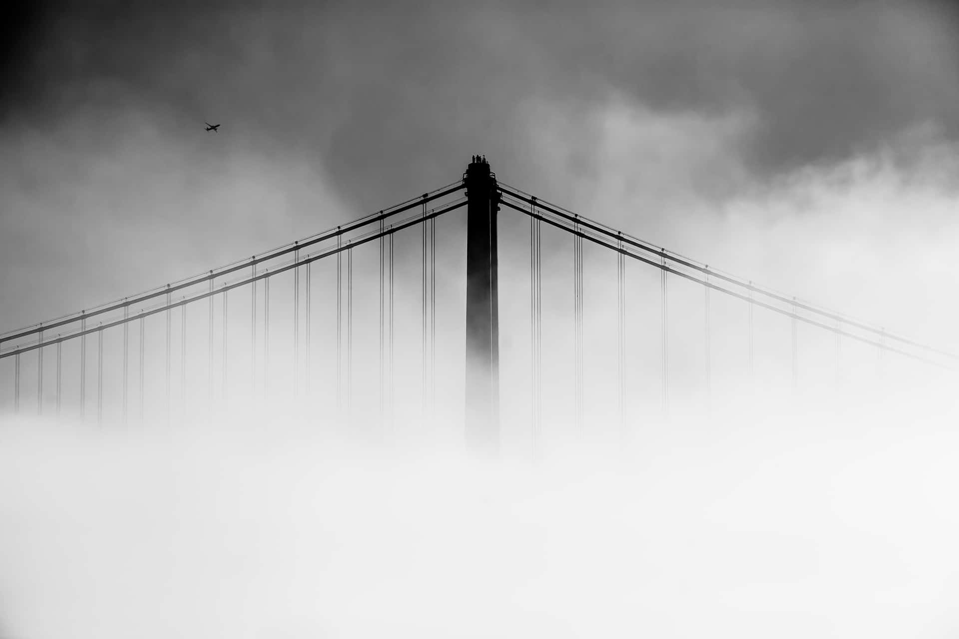 The Golden Gate Bridge Of San Francisco In Black And White