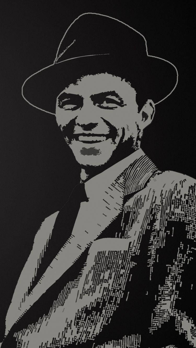 The Golden Voice: Digital Artwork Of Frank Sinatra Background