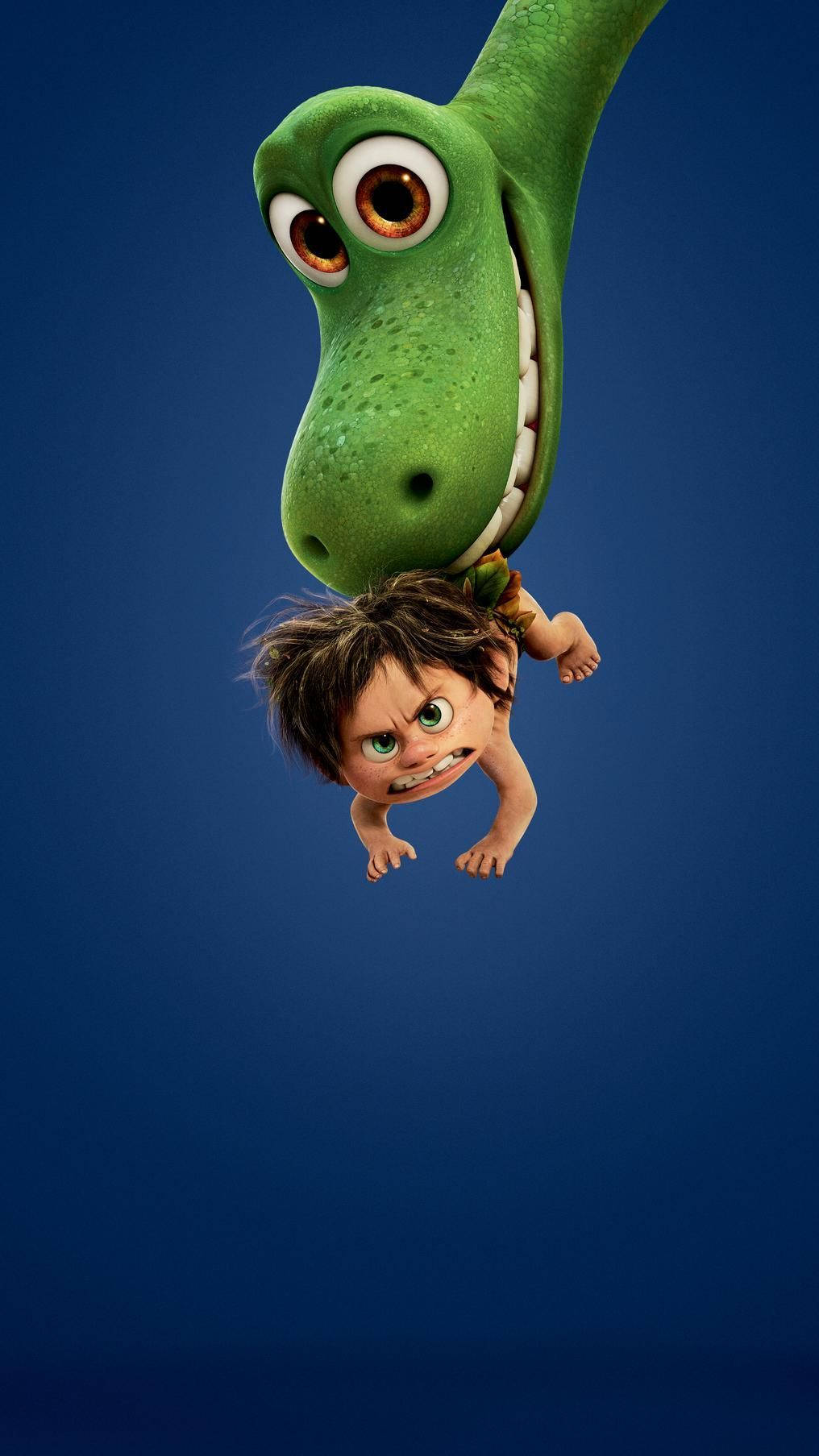 The Good Dinosaur In Blue Background Background