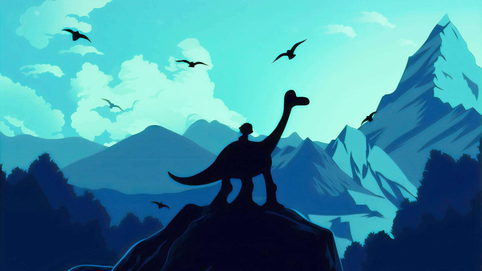The Good Dinosaur Silhouette Background