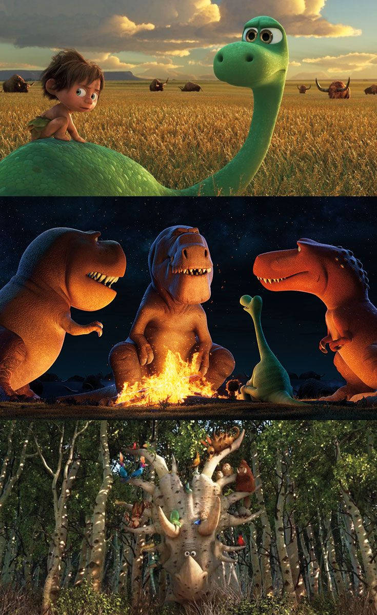 The Good Dinosaur Three Photo Collage Background
