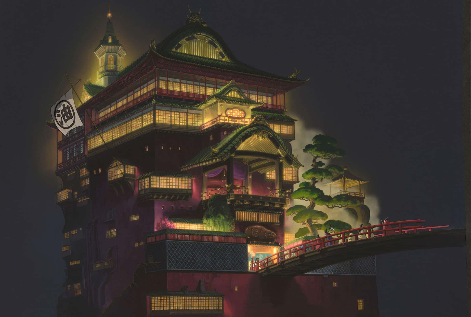 The Grand Bathhouse In Spirited Away Movie Background