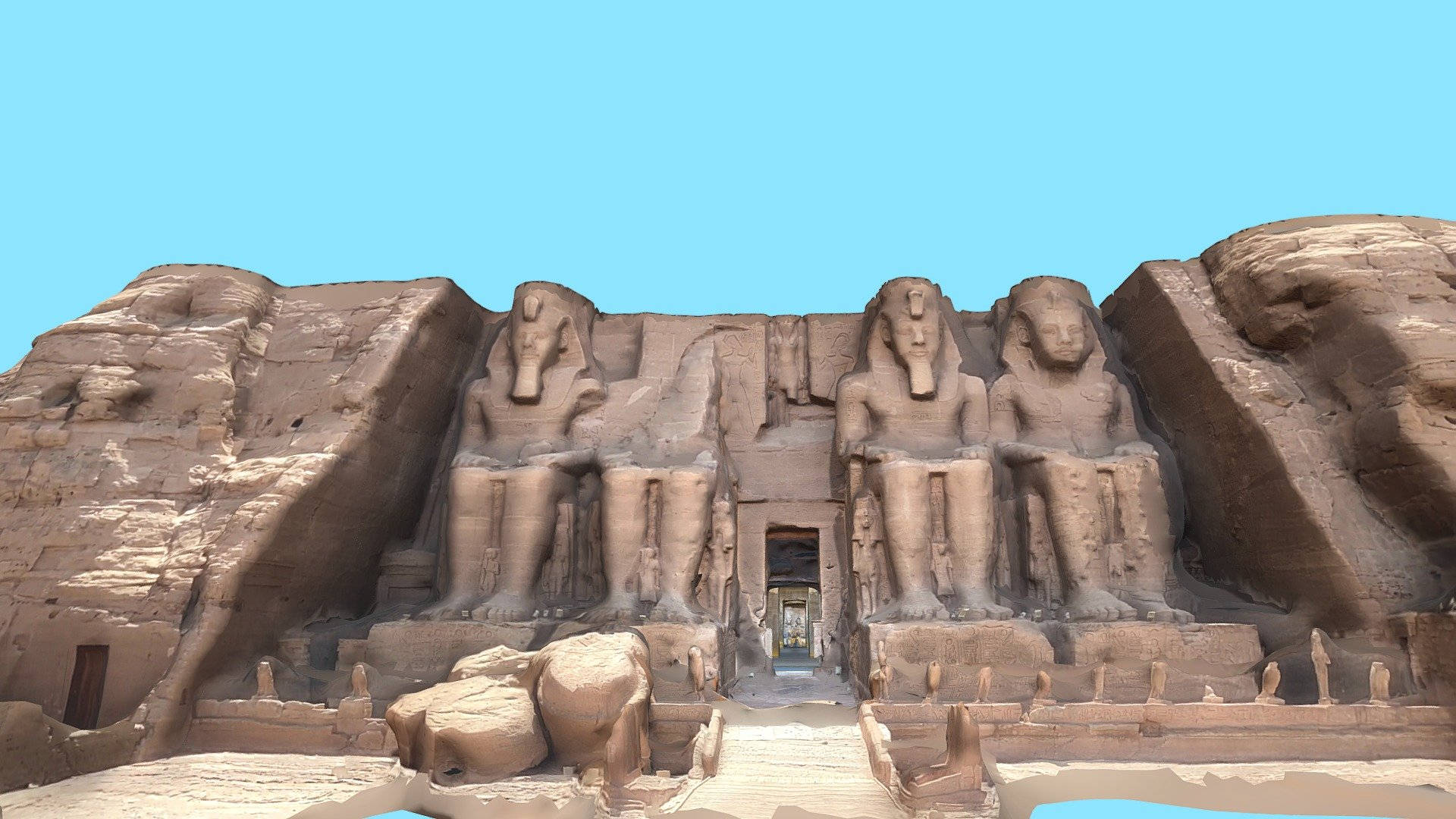 The Great Temple Of Abu Simbel Clay Art Background