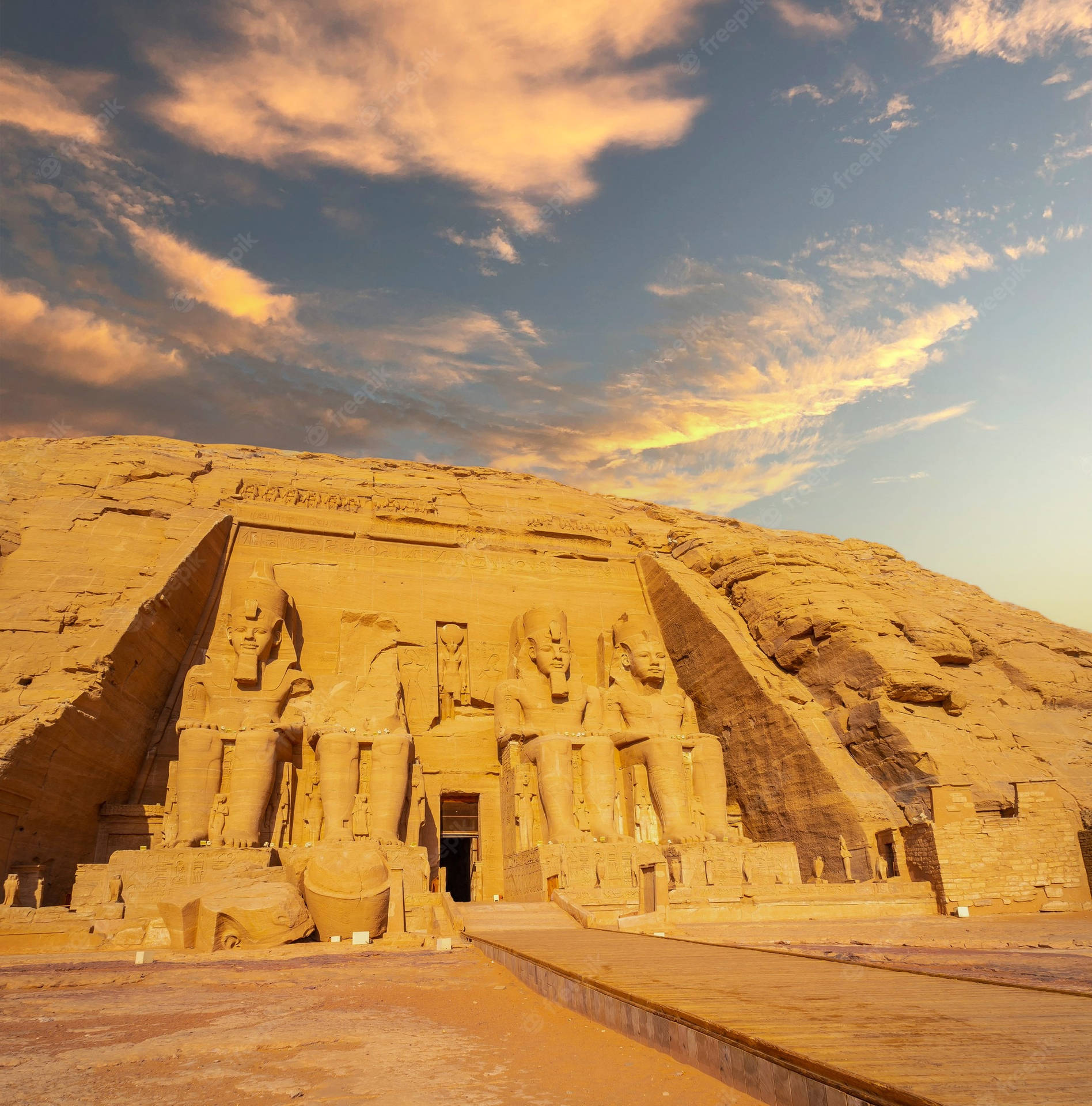 The Great Temple Of Abu Simbel When Empty Background