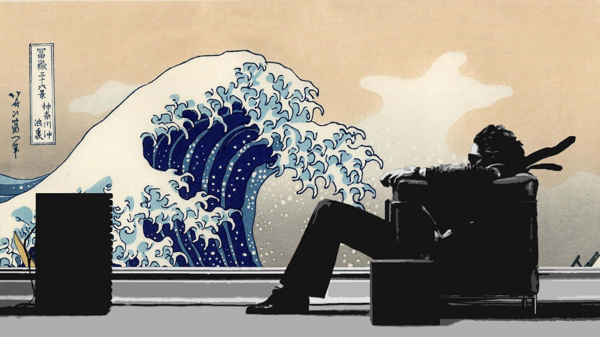 The Great Wave Art Representation Background