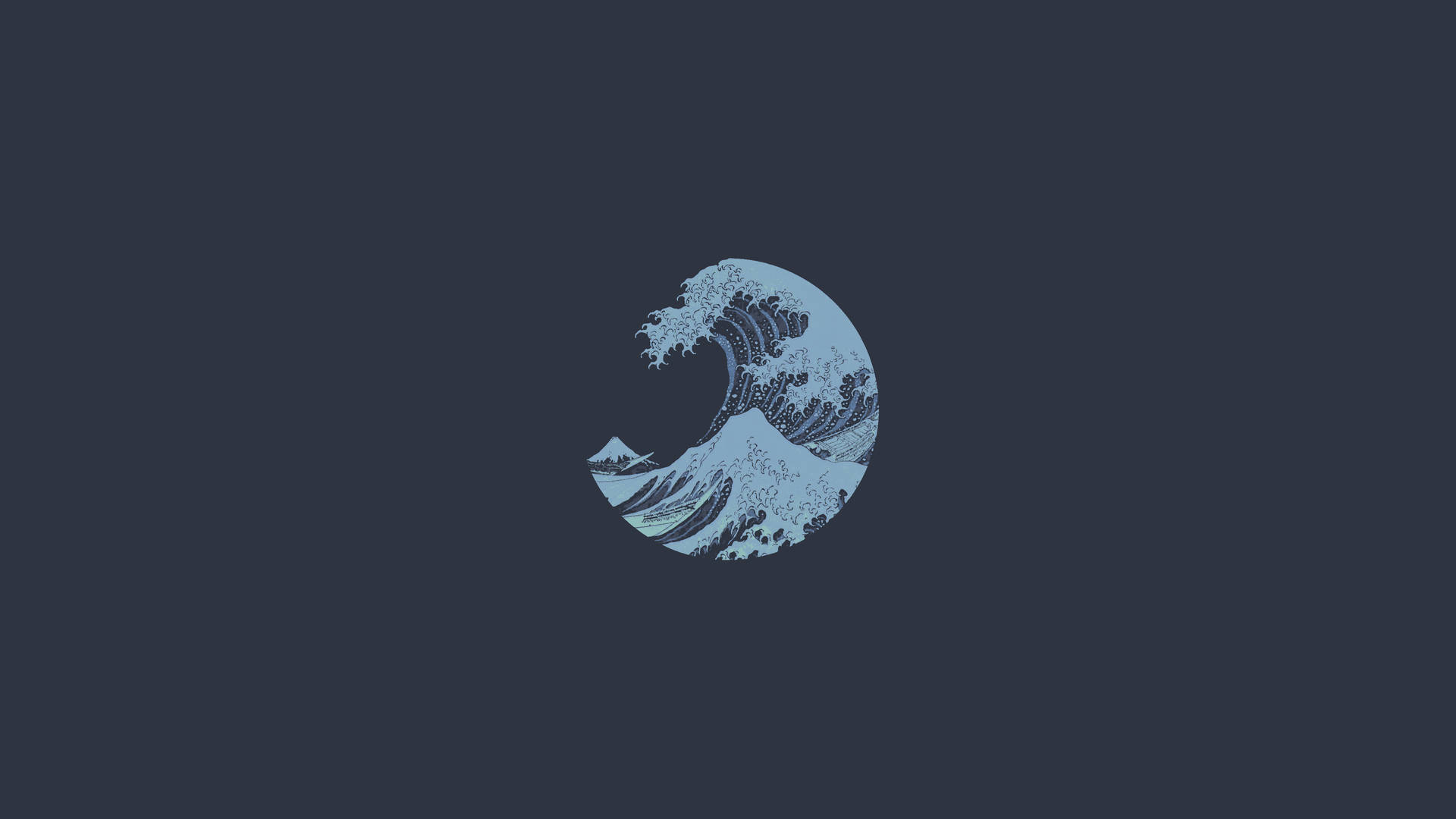 The Great Wave Minimalist Aesthetic Laptop Background