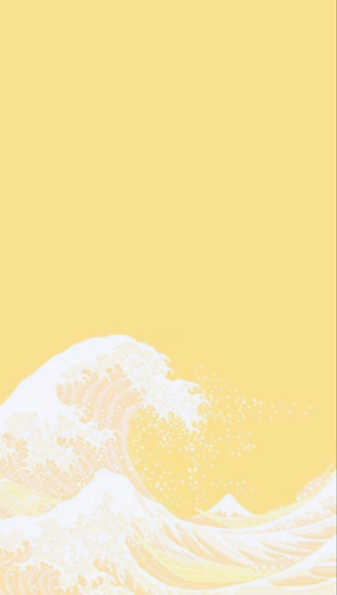 The Great Wave Pastel Yellow Background