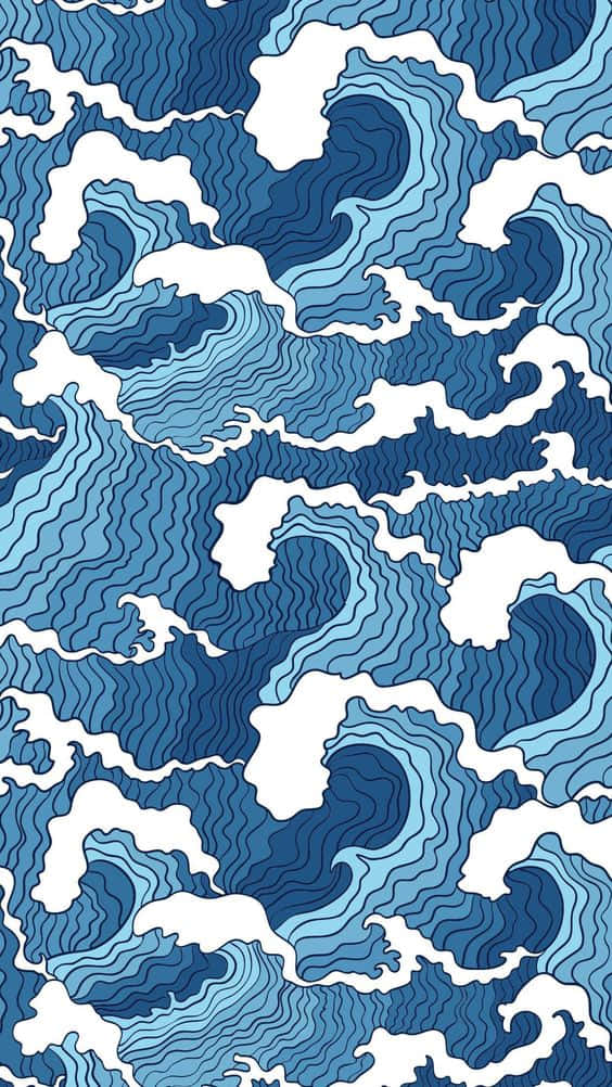 The Great Wave Pattern Background