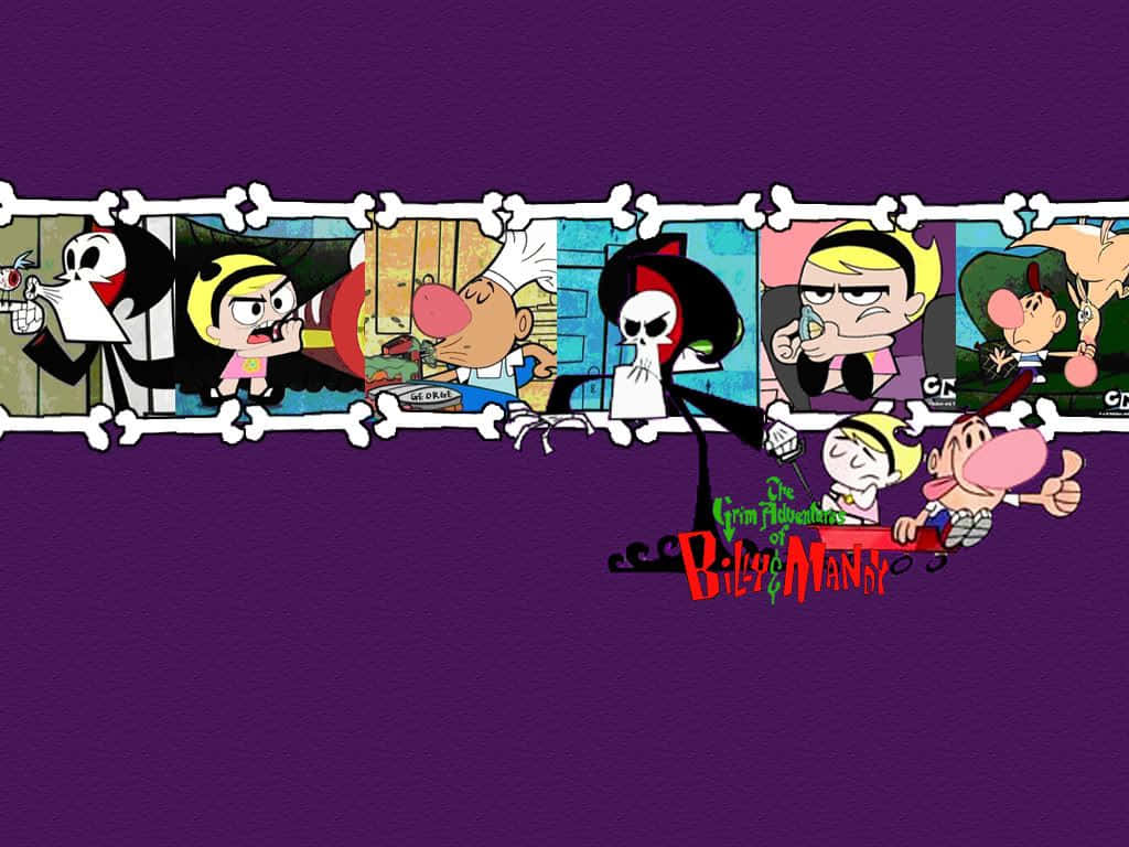 The Grim Adventures Of Billy And Mandy - Billy, Mandy, And Grim In A Spooky Adventure Background